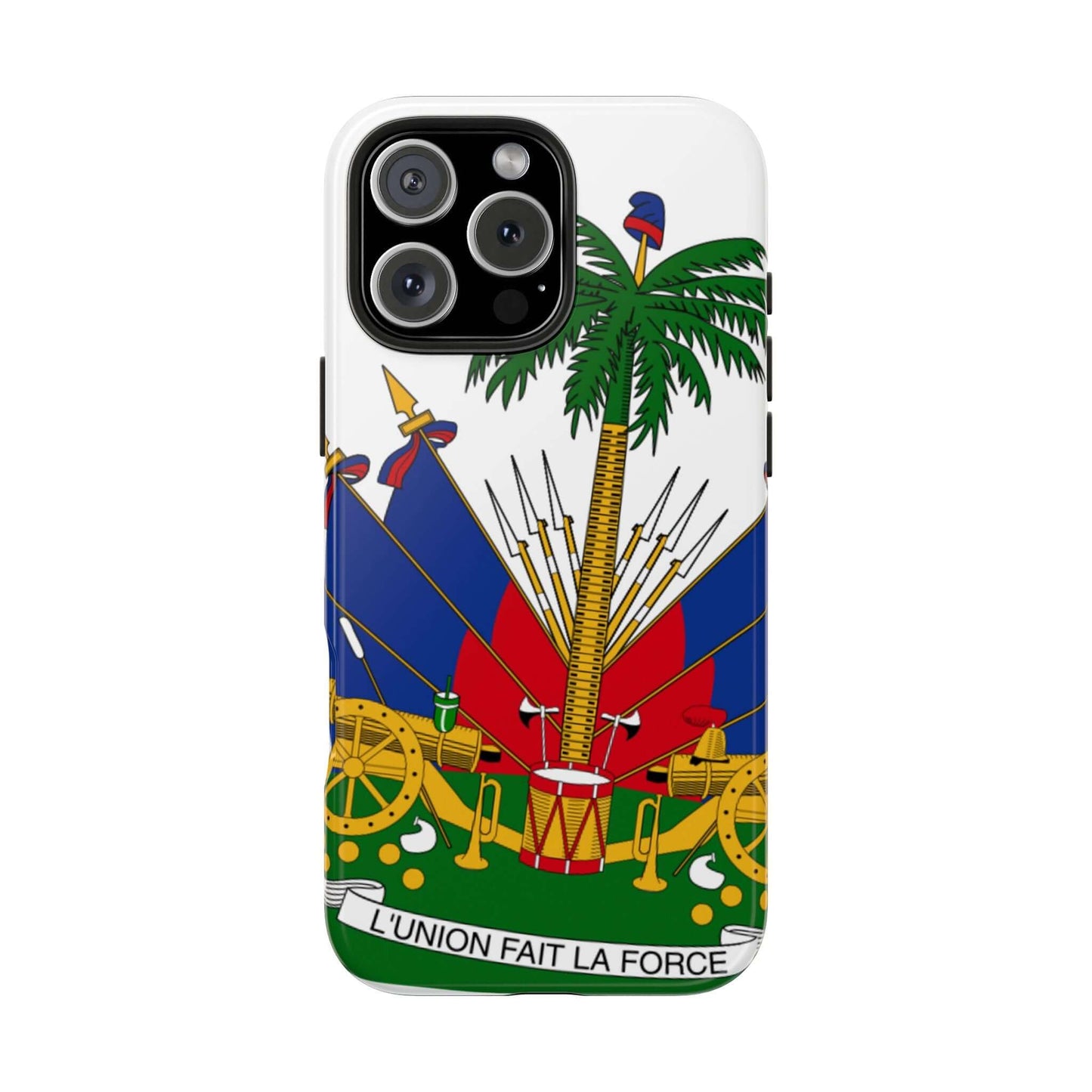Haitian Flag Collection – Tumbler, T-Shirt & Phone Case with Coat of Arms