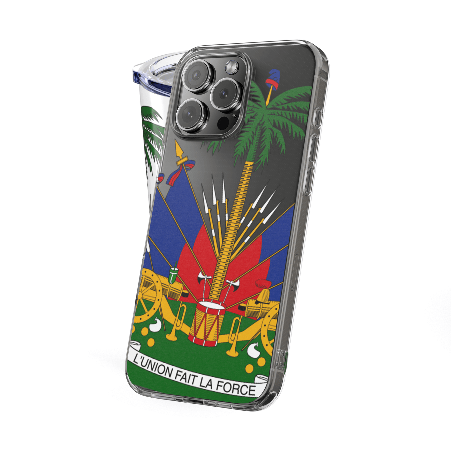 Haitian Flag Collection – Tumbler, T-Shirt & Phone Case with Coat of Arms